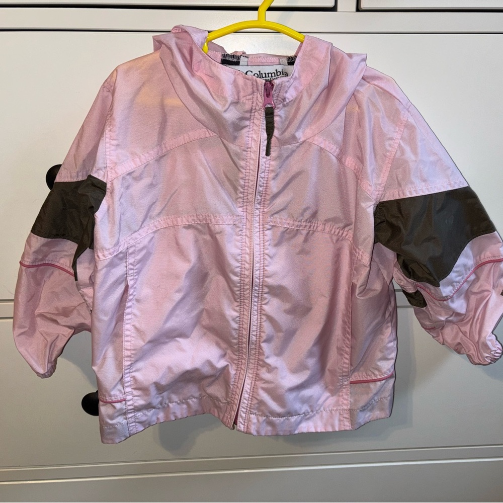 Columbia Kids Light Pink and Dark Brown Raincoat